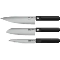 Fissler ProCut 001-019-03-000/0, juego de 3 cuchillos con cuchillo de chef, santoku y cuchillo multiusos