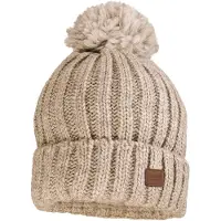 Maximo - Kid's Mütze Rippe mit Pompon und Fleecefutter - Gorro size 51-53 cm, beige