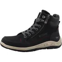 Mustang Botas con cordones 'Benedetto' gris basalto / burdeos / negro