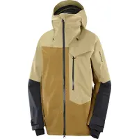 Salomon - Chaquetas de esquí mujer - Moon Patrol Jacket W Gray Green/Brilliant Olive/Deep Black para Mujer - Talla L - Amarillo