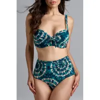 Marlies Dekkers Lotus Blue And Green Plunge Balcony Bikini Top Talla: 70C | Bikinis Outlet | Mujer | Azul