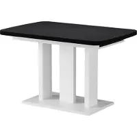 Vicco Mesa de comedor Fenaro Negro/Blanco 120-160 x 80 cm 2 partes, Model 56591