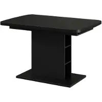 Vicco Mesa de comedor Fenaro Negro 120-160 x 80 cm con compartimentos abiertos, Model 56481