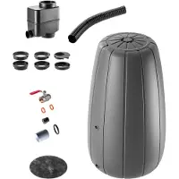 Kadax Tanque de agua de lluvia , 200 litros, recipiente para agua, depósito + grifo, maceta, grande