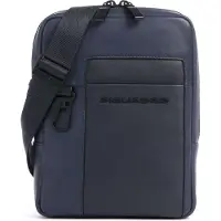Piquadro Finn Bolsa de hombro Piel natural 18 cm azul
