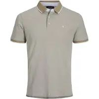 Jack & Jones Camiseta 'JJEPaulos' beige oscuro / gris claro / negro / blanco