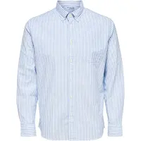 Selected Camisa 'SLHRick' azul claro / blanco