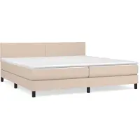 Syfax Cama box spring con colchón cuero sintético capuchino 200x200cm