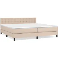 Syfax Cama box spring con colchón cuero sintético capuchino 200x200cm