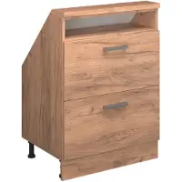 Vicco Armario de cocina para techo inclinado R-Line Roble dorado 60 cm con 2 cajones, Model 58227
