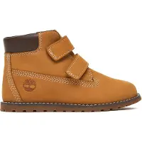 Timberland para niño. TB1A127M2311 Botines de Piel Pokey Pine marrón (21), Plano, Velcro, Casual, moda infantil, outlet 2026.