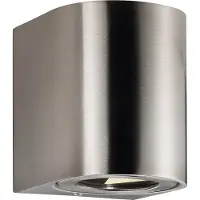 Nordlux Canto 2, superficie, 2 bombillas, 2700 K, IP44, acero inoxidable