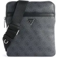 GUESS Bolso de hombro 'MILANO CROSSBODY FLAT' gris basalto / negro / plata