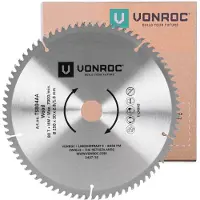 Vonroc Disco de sierra 80T – Ø 250 x 30 x 2,8/1,8 mm | Para sierras de mesa TS504AC, TS505AC y uso universal
