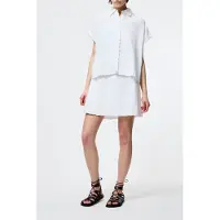 French Connection Ariette Linen Shorts Slv Shirt Linen White Talla: 8 | Blusas Outlet | Mujer | Blanco