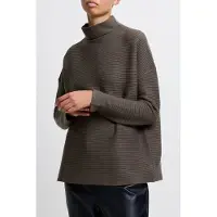French Connection Babysoft Ribbed Mock Neck Jumper Tarmac Khaki Talla: M | Sudaderas con Capucha Outlet | Mujer | Marrón