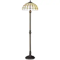 Rabalux Lámpara de pie 8078, estilo Marvel, casquillo E27, color bronce-plata-multicolor, forma redonda, diseño clásico, diámetro 400 mm