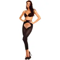 Glamory Leotardos 'Breeze 60 Ouvert Microfaser Fußlose Strumpfhose' negro