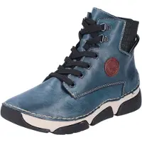 Rieker Botines con cordones 'Stiefel Damen 45943-12 Leder-Mix in blau' azul oscuro