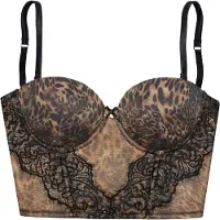 LASCANA Corset marrón / brocado / negro