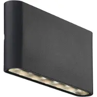 Nordlux Aplique LED de exterior Kinver, forma plana, negro