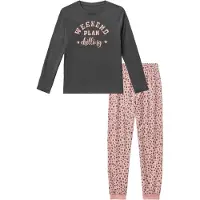 Buffalo Pijama 'Leo 1x' gris / rosa / negro