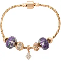 NAEMI Pulsera oro / lila / transparente