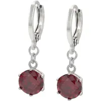 Gaya Pendientes rojo rubí / plata