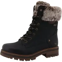 Mustang Botines con cordones 'Darleen' beige moteado / negro