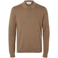Selected Prenda De Punto Polo De Manga Larga Hombres Marrón S