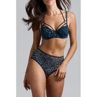 Marlies Dekkers The Art Of Love Black Leopard And Blue Plunge Balcony Bra Talla: 70B | Brasieres Outlet | Mujer | Negro