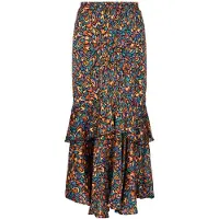 IZIA Falda aqua / marrón / amarillo / naranja