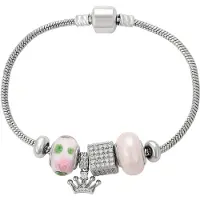 NAEMI Pulsera rosa pastel / plata