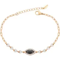 Faina Pulsera oro rosa / negro / transparente