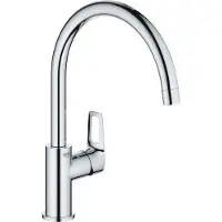 GROHE Grifo de cocina, grifo para lavabo, monomando BAULOOP, caño alto giratorio, 31368001, sistema de montaje rápido FastFixation Plus