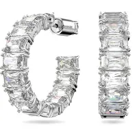 Swarovski Pendientes 'Matrix' plata