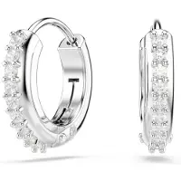Swarovski Pendientes 'Matrix' plata / transparente