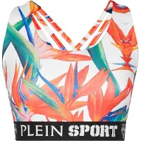 Plein sport Top deportivo verde hierba / naranja claro / naranja oscuro / blanco