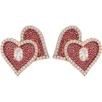 NAEMI Pendientes oro / rojo rubí