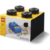 LEGO Ladrillo de almacenamiento con cajón negro de 4 espigas