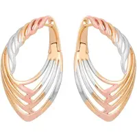 Faina Pendientes azul claro / oro rosa / rosa