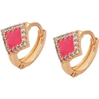 Faina Pendientes oro rosa / rosa / transparente
