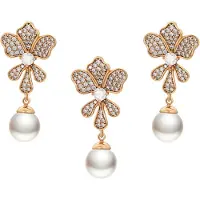 Gaya Pendientes oro rosa / blanco perla