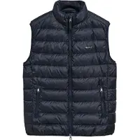 Gant para hombre. 7006299 Chaleco de plumón ligero marino (M), Casual, Clásico, Sin mangas / Tirantes, Poliéster Reciclado, Sostenible,