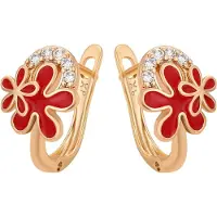 NAEMI Pendientes oro / rojo