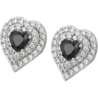 NAEMI Pendientes negro / plata