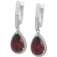 Faina Pendientes rojo oscuro / plata / transparente