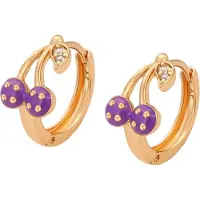 Gaya Pendientes oro rosa / rojo violáceo