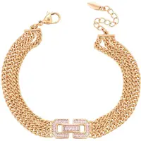 Faina Pulsera oro rosa / rosa / transparente