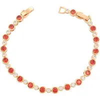 Faina Pulsera oro rosa / rojo / transparente